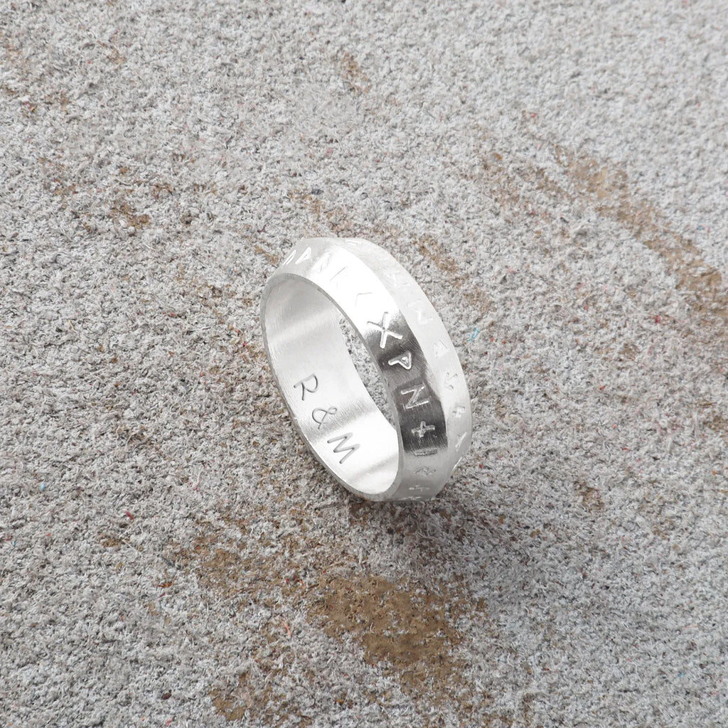 Antique 925 Sterling Silver Viking Rune Ring Custom Engrave Inside Band Talisman Gift