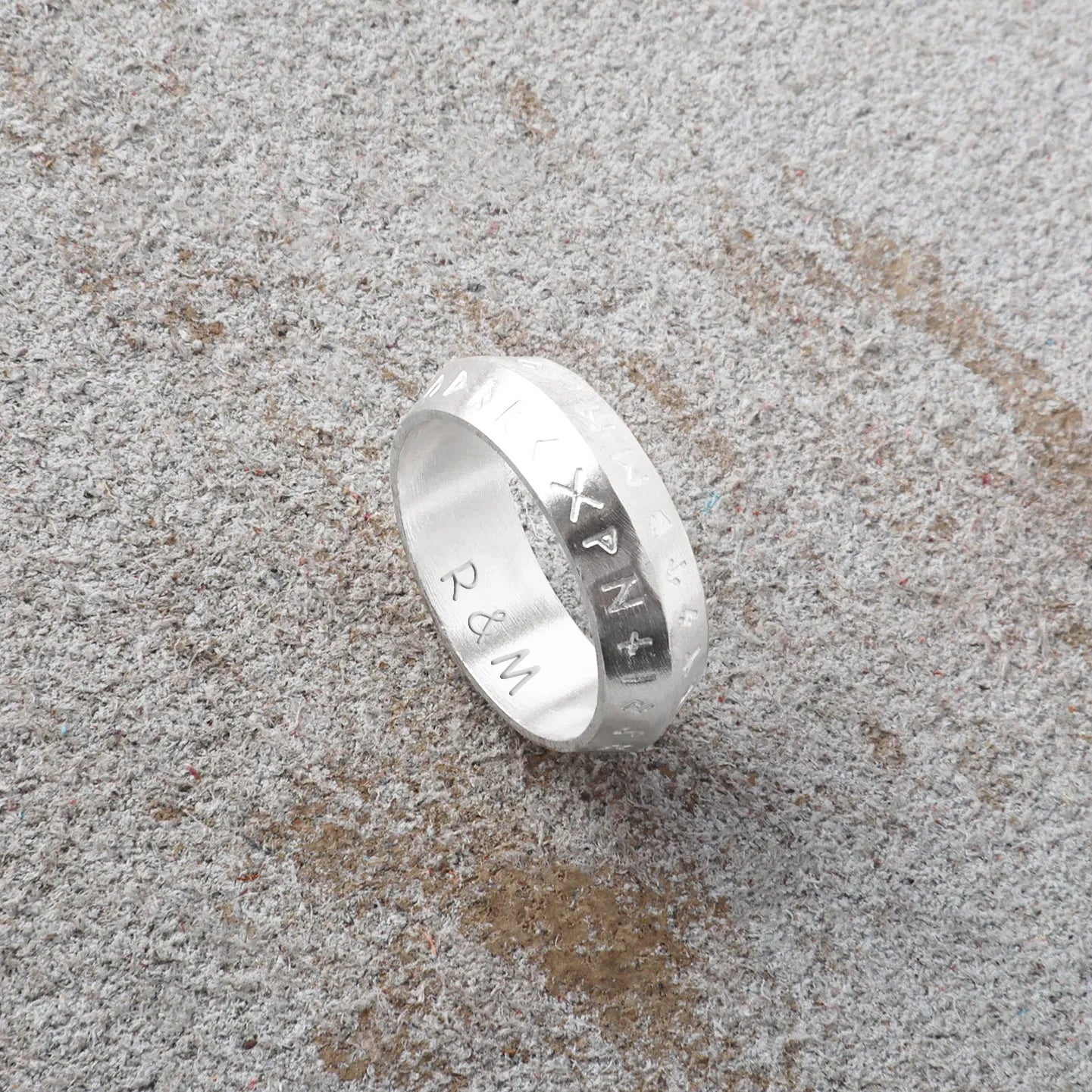 Antique 925 Sterling Silver Viking Rune Ring Custom Engrave Inside Band Talisman Gift
