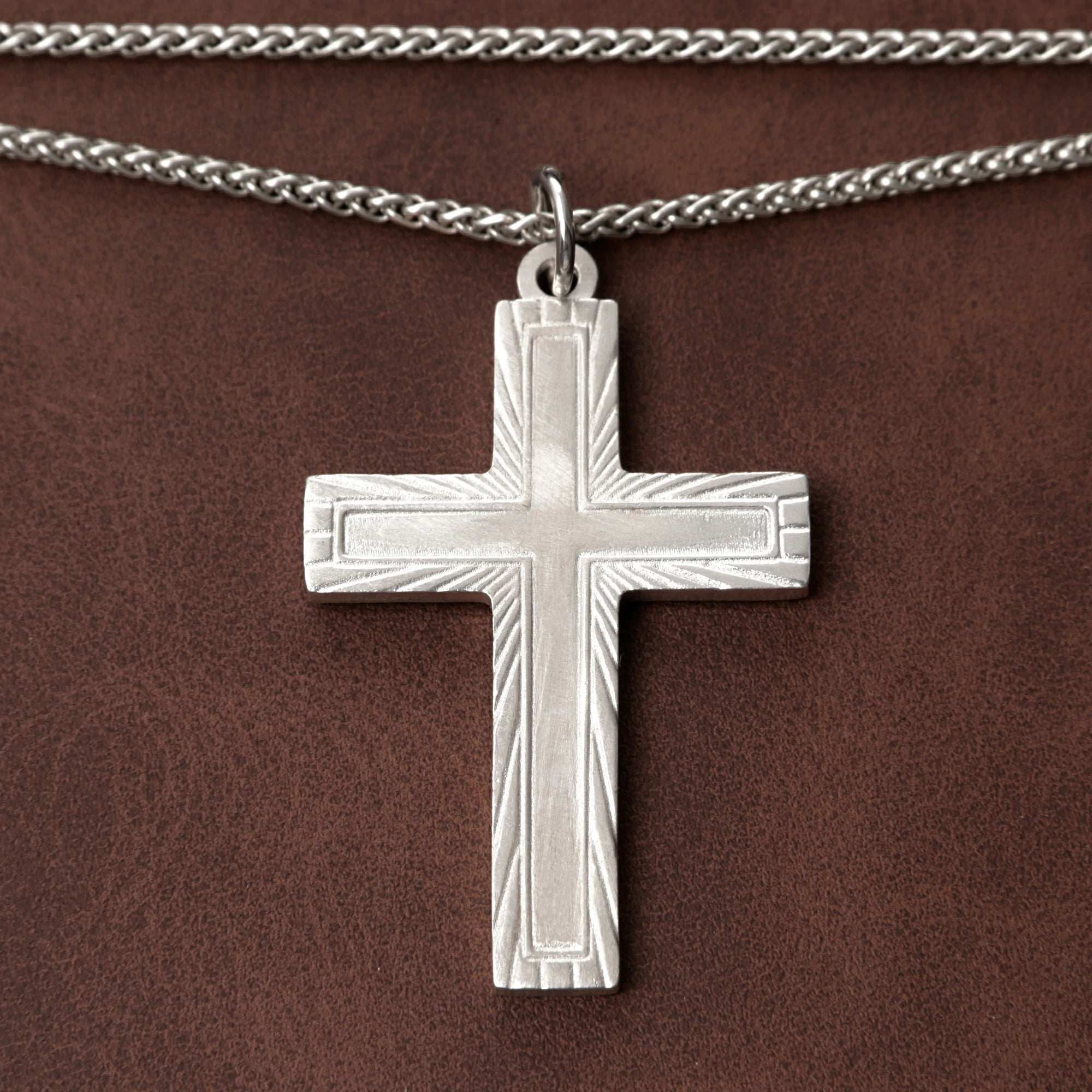 Custom 925 Sterling Silver Sunburst Cross Pendant for Heavenly Guidance & Eternal Light