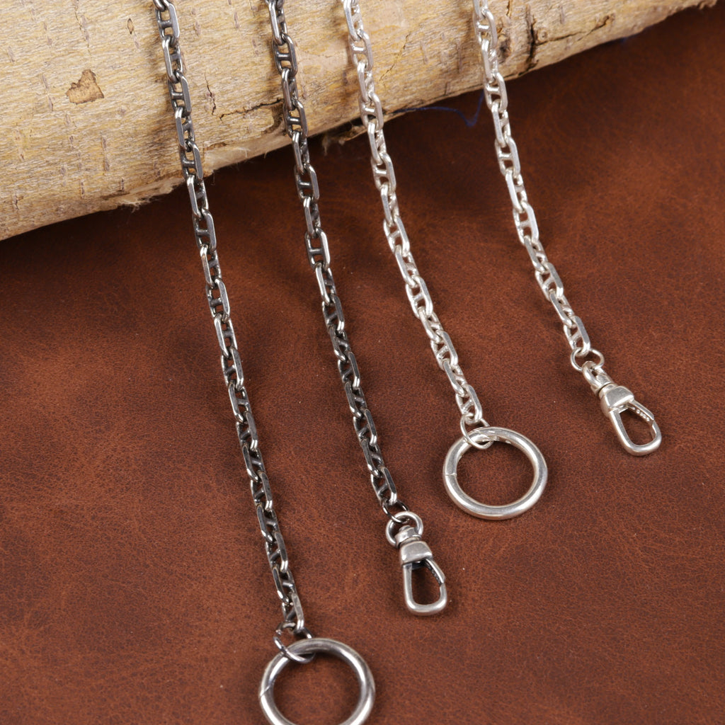 Unisex 925 Sterling Silver Mariner Anchor Chain Necklace-Spring Clasp for Pendant