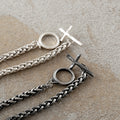 925 Sterling Silver Holy Cross Toggle Clasp Chopin Chain Faith Bracelet