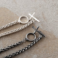 925 Sterling Silver Holy Cross Toggle Clasp Chopin Chain Faith Bracelet