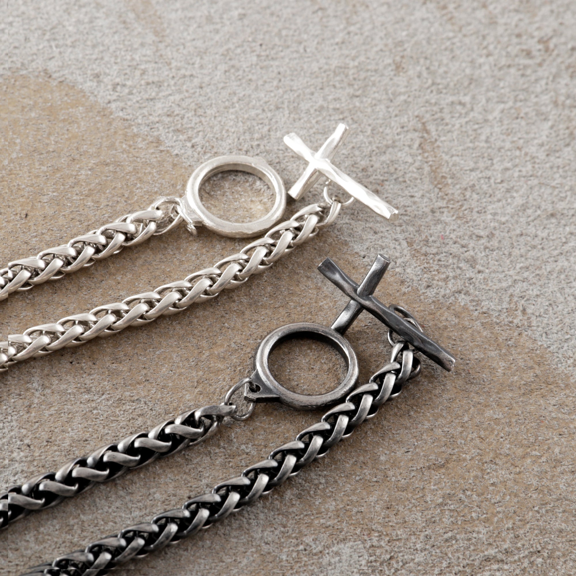925 Sterling Silver Holy Cross Toggle Clasp Chopin Chain Faith Bracelet