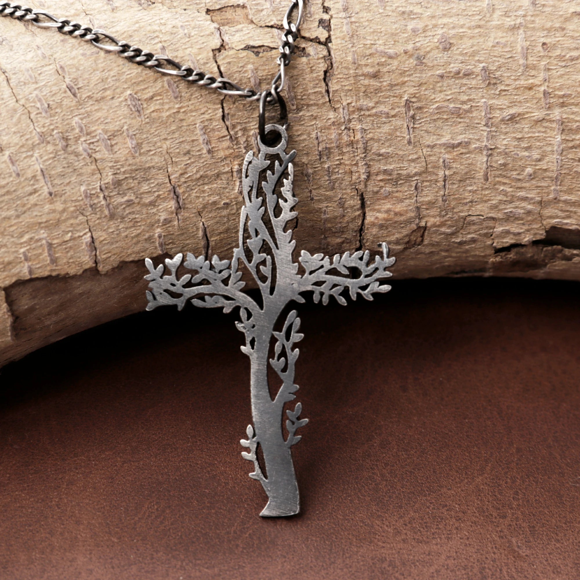 925 Sterling Silver Tree of Life Cross Pendant Offering Renewal and Eternal Life