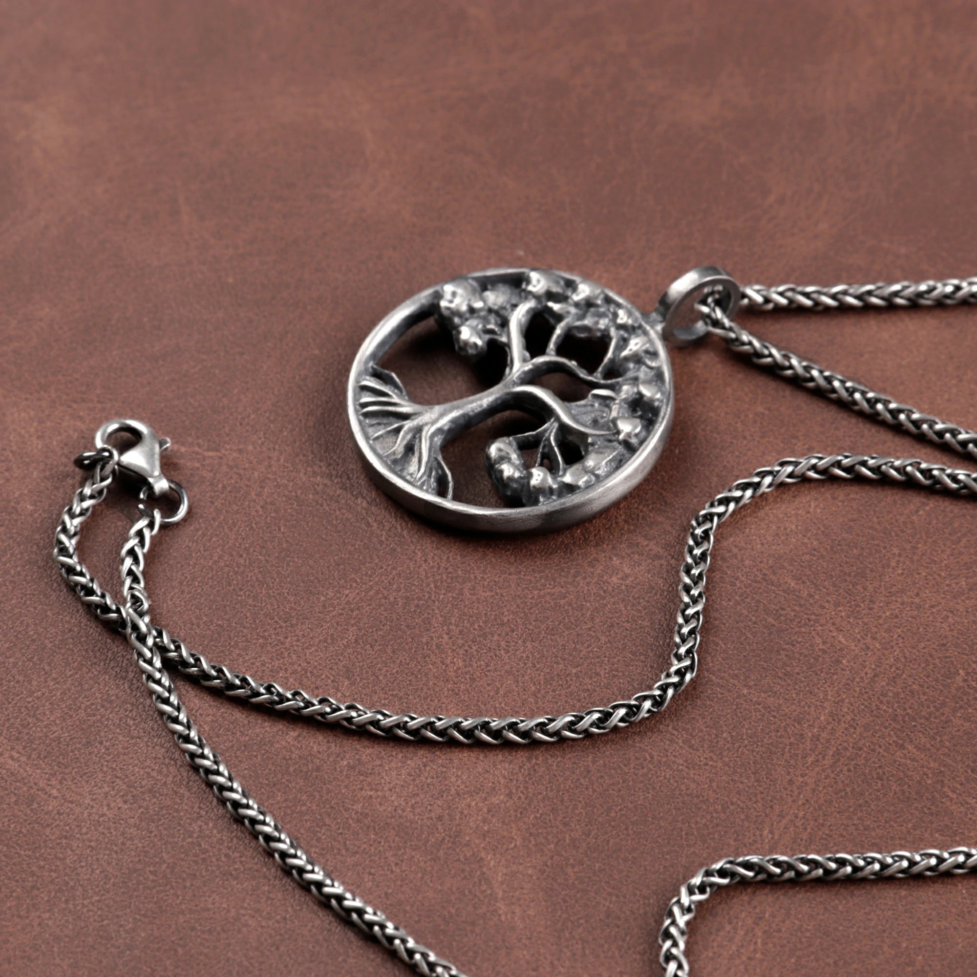 Solid 925 Sterling Silver Tree of Life Pendant Necklace for Strength & Vitality
