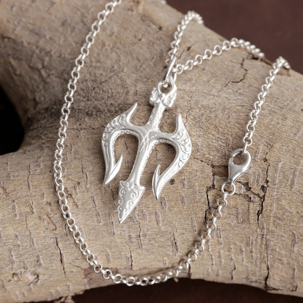 925 Sterling Silver Holy Trinity Trident Cross Pendant Shielding Your Heart In Divine Grace