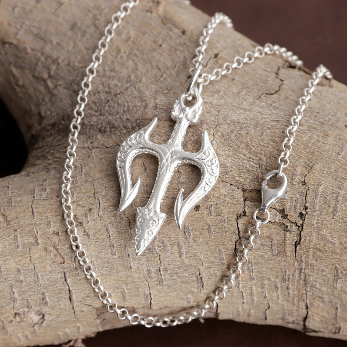 925 Sterling Silver Holy Trinity Trident Cross Pendant Shielding Your Heart In Divine Grace