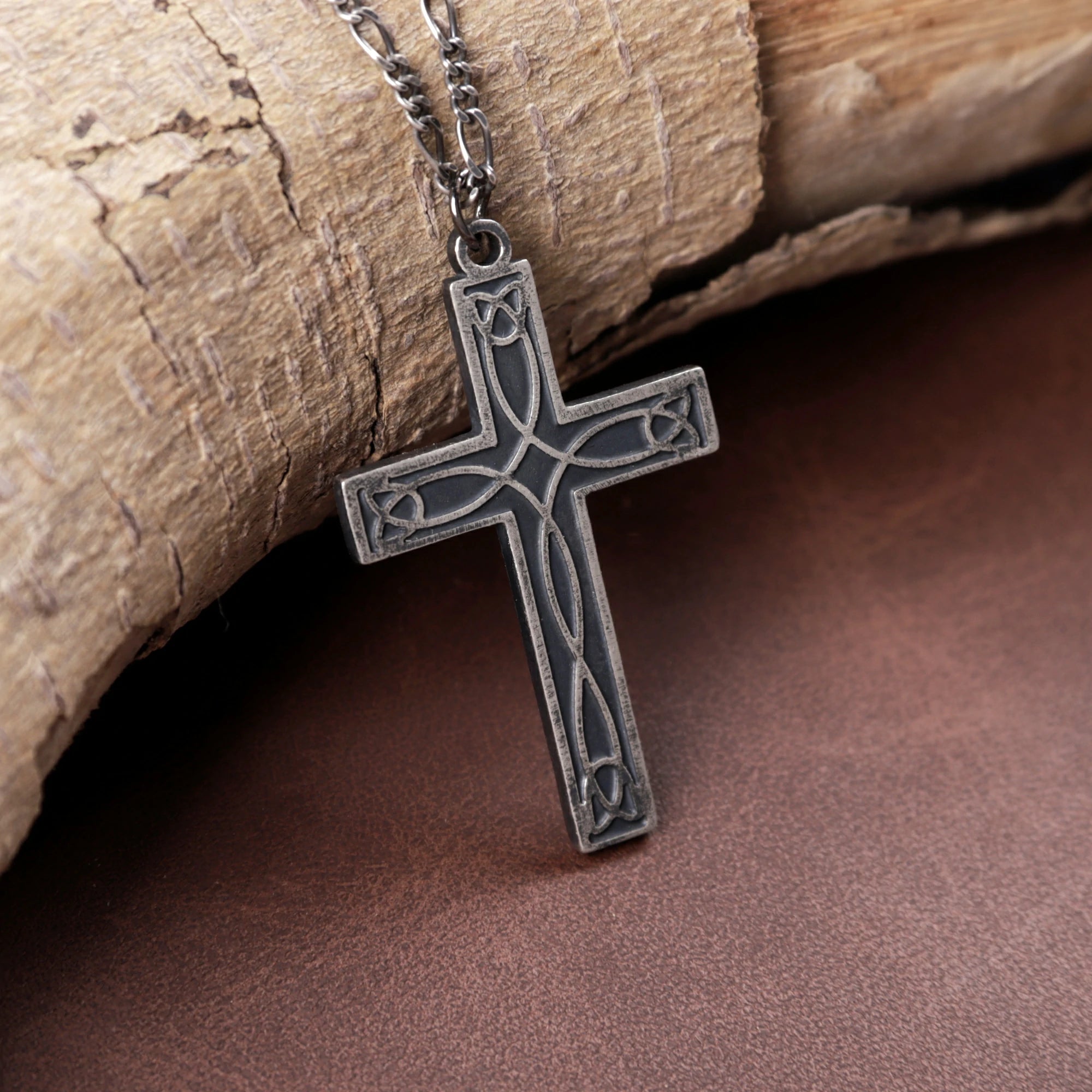 925 Sterling Silver Celtic Trinity Cross Durable Engravable Pendant Faith Gift