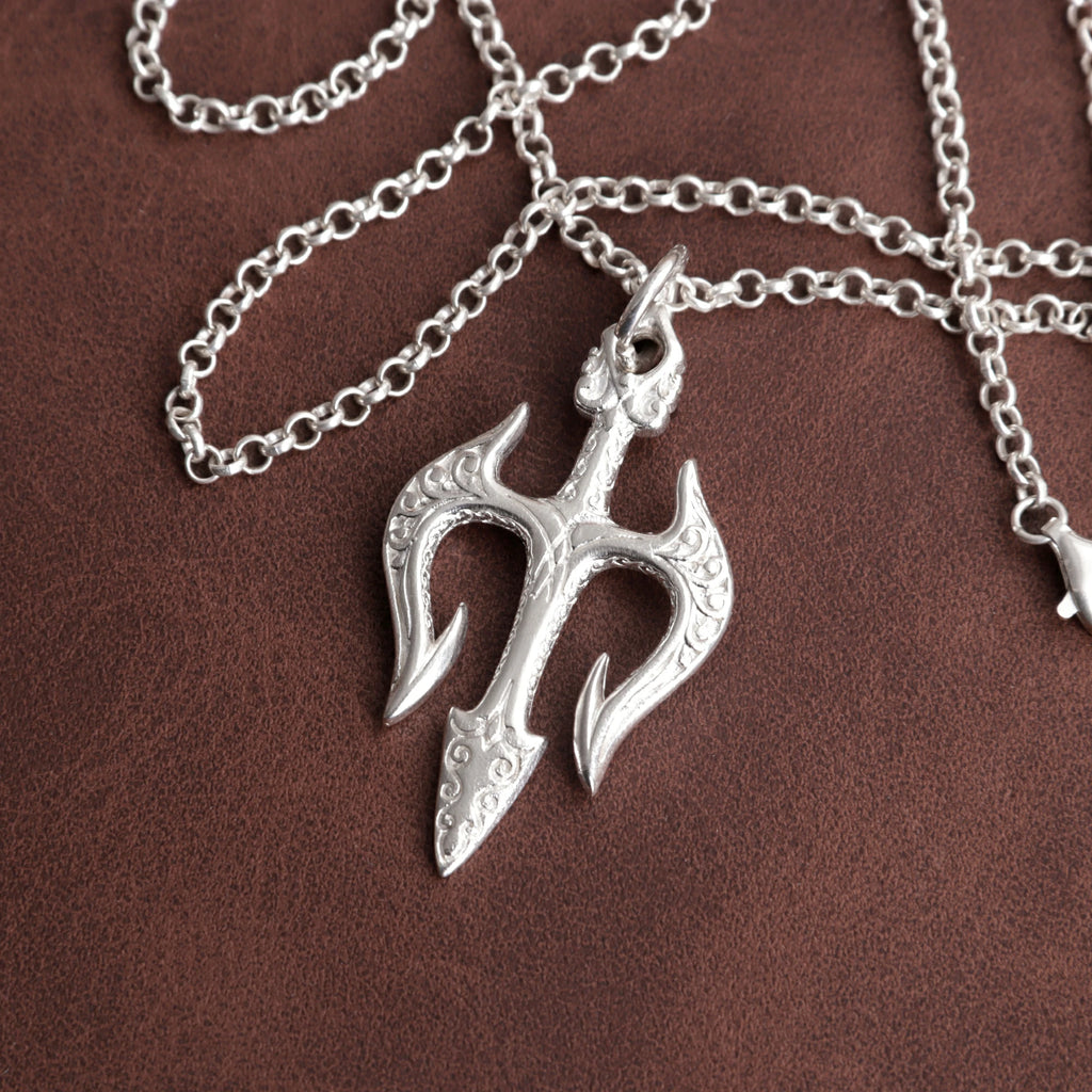 925 Sterling Silver Holy Trinity Trident Cross Pendant Shielding Your Heart In Divine Grace