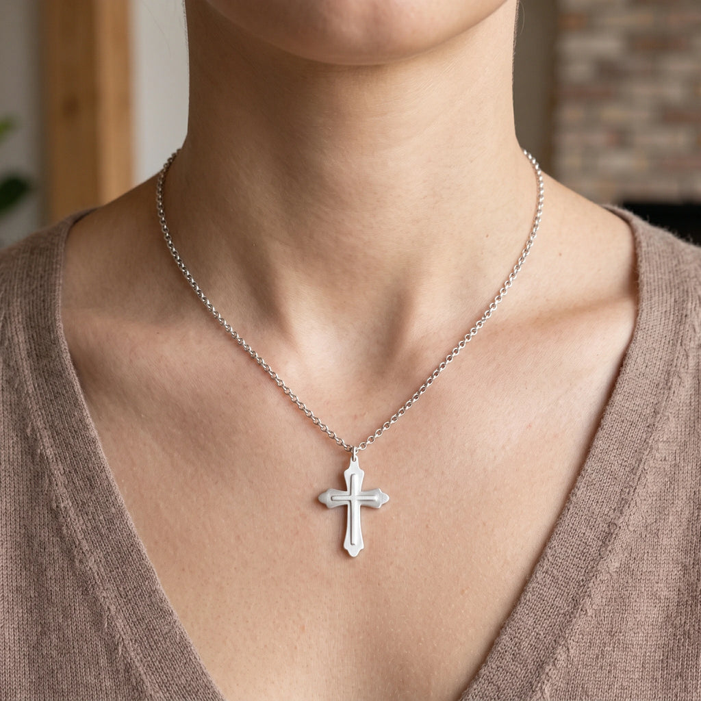 Custom 925 Sterling Silver Trinity Cross Pendant for Sacred Grace & Holy Salvation