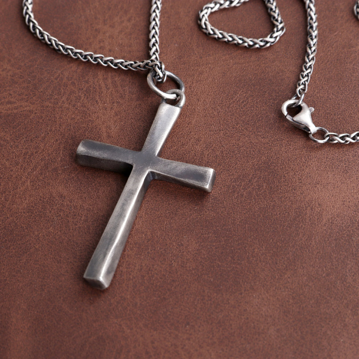 925 Sterling Silver Engravable Twisted Cross Pendant Anchored In Divine Grace