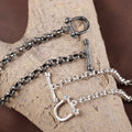 925 Sterling Silver Shackle Clasp Rolo Chain Durable Bracelet Gift for Him Her