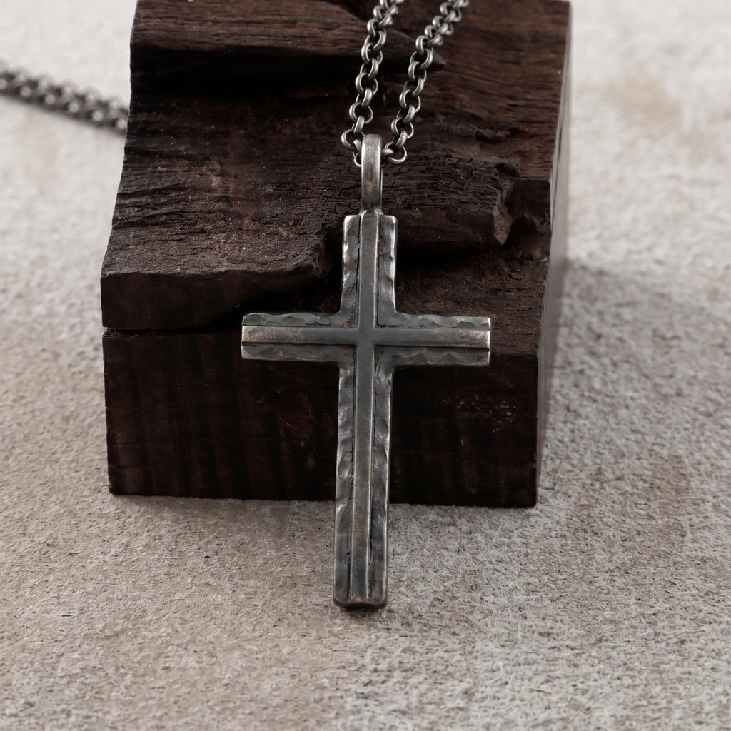 925 Sterling Silver Custom Engravable Holy Cross Faith Pendant Necklace