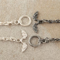 925 Sterling Silver Gothic Winged Toggle Clasp Durable Link Chain Bracelet
