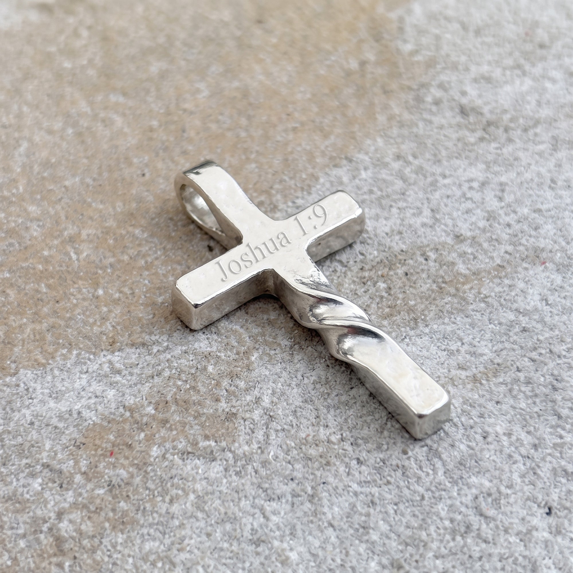 Unwavering Spirit Twisted Cross Pendant, 925 Sterling Silver Faith Amulet