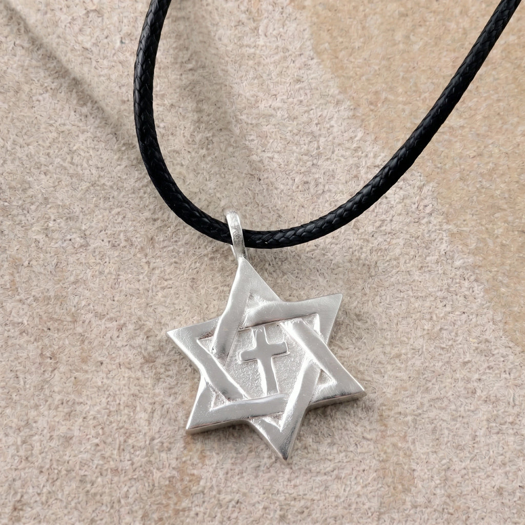 925 Sterling Silver Star of David Cross Durable Custom Engravable Necklace