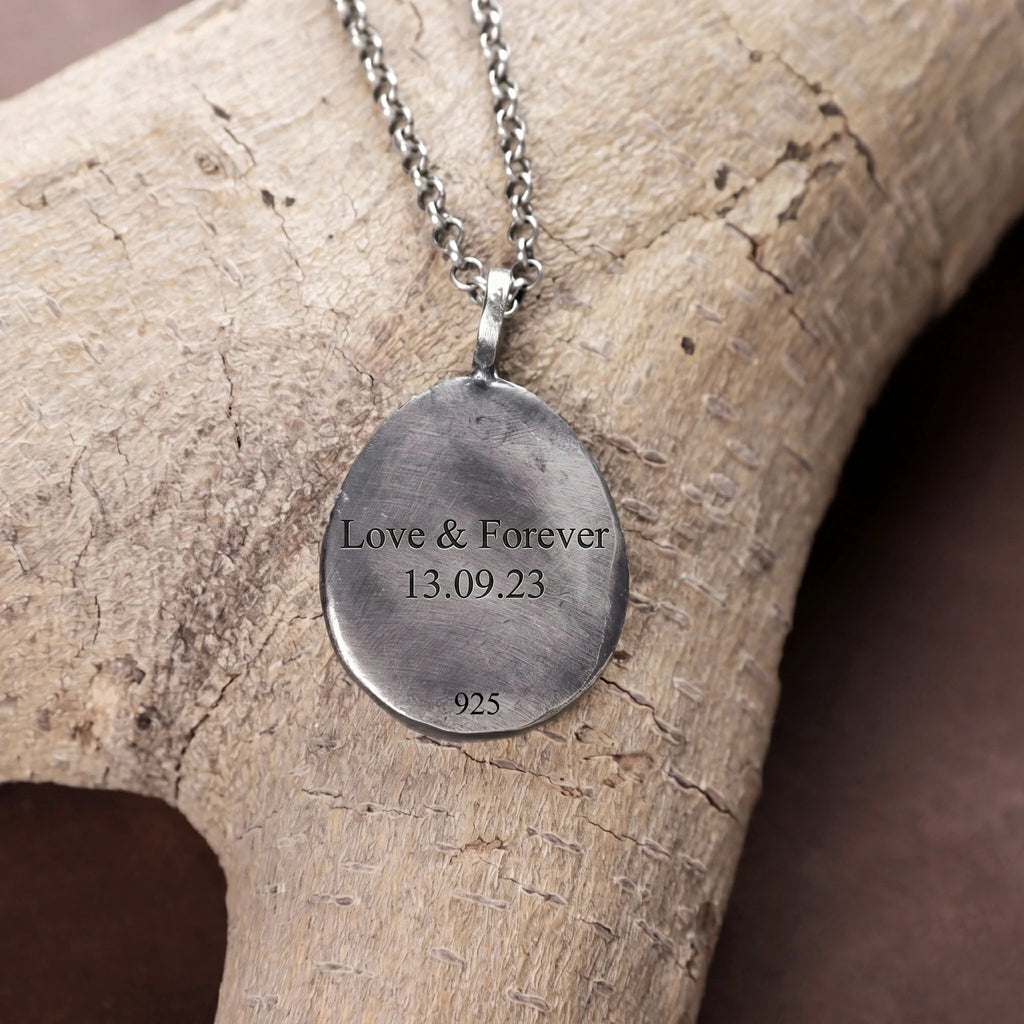 925 Sterling Silver Mountain Custom Engravable Pendant Durable Necklace