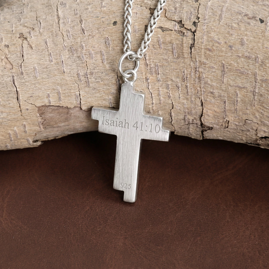 Custom 925 Sterling Silver Layered Cross Pendant for Spiritual Fortitude & Divine Light
