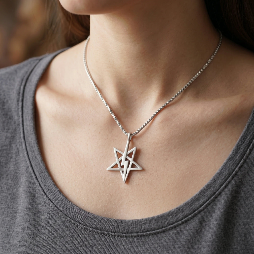 925 Sterling Silver Star Lightning Pendant for Bold Ambition and Inner Spark