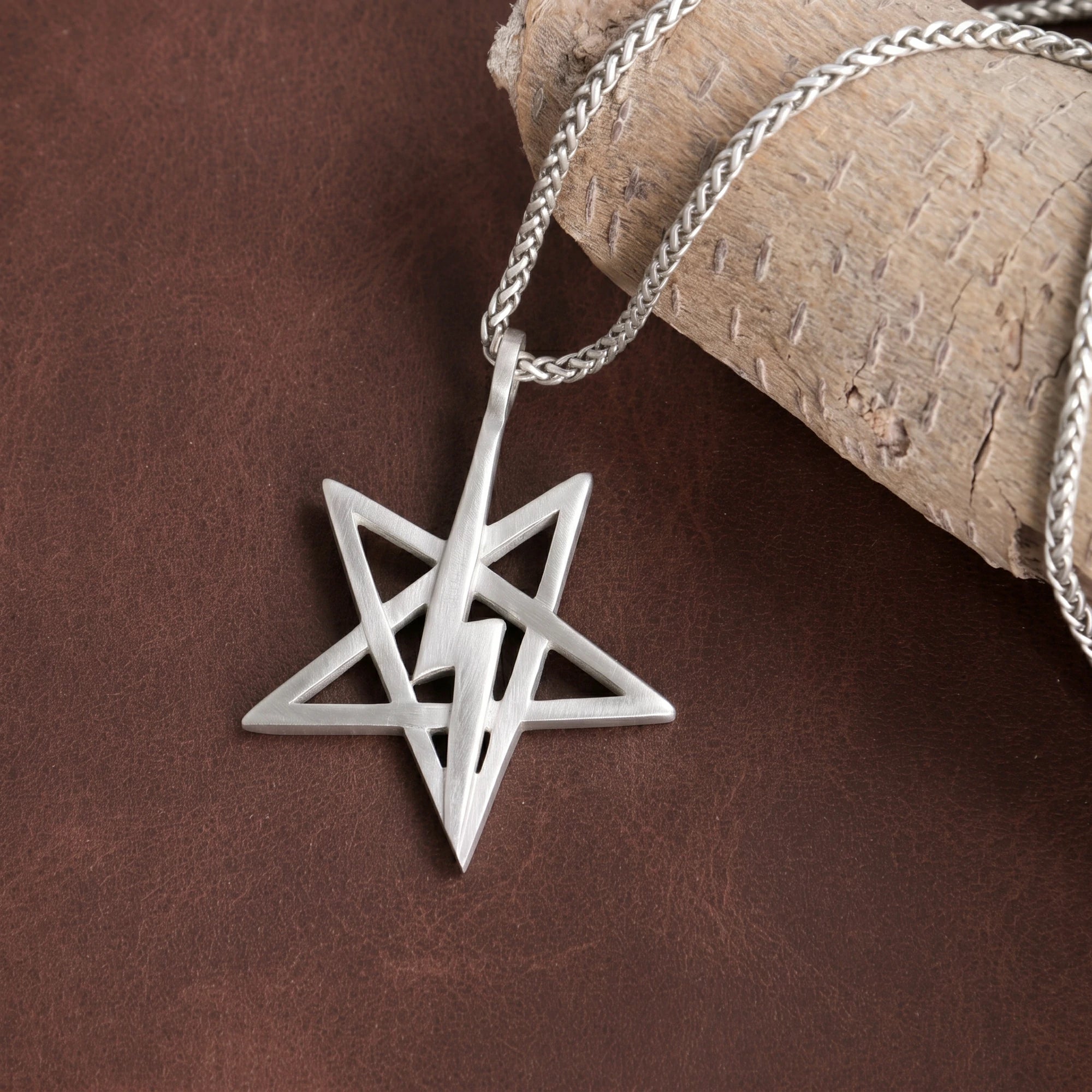 925 Sterling Silver Star Lightning Pendant for Bold Ambition and Inner Spark