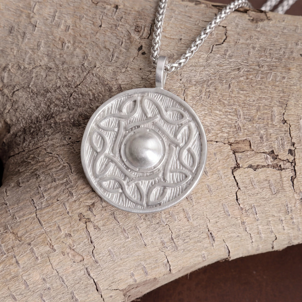 925 Sterling Silver Viking Shield Pendant Offering Rugged Strength And Timeless Style