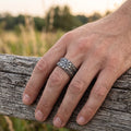 Personalized 925 Sterling Silver Viking Compass Ring Custom Engraved Mens Band