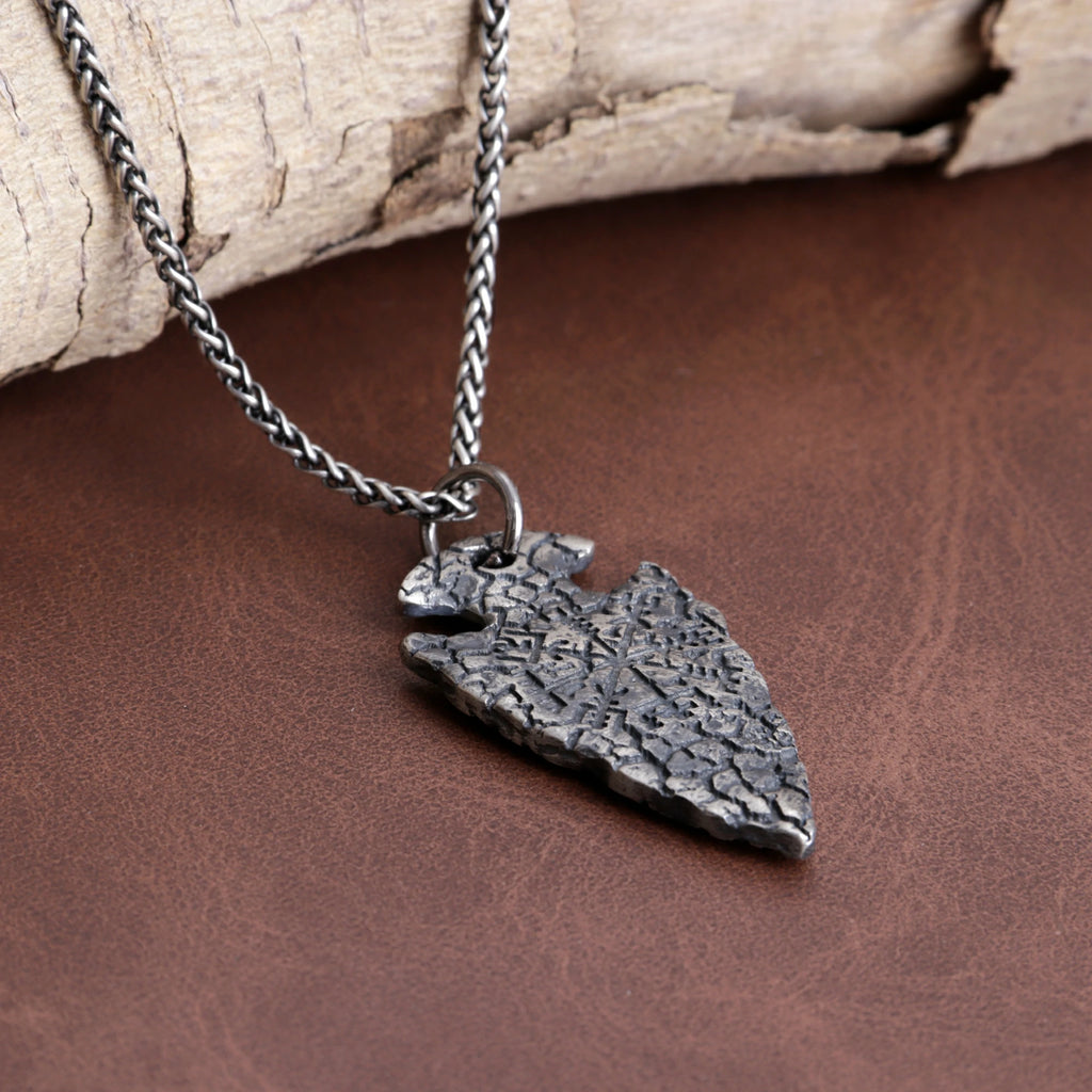 925 Sterling Silver Viking Vegvisir Arrowhead Pendant For Guidance Strength And Protection