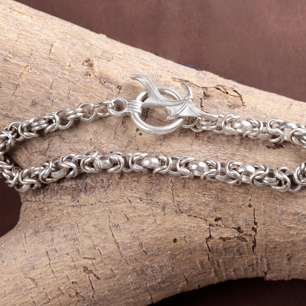 Heavy 925 Sterling Silver Byzantine Chain Bat Wing Clasp Lifetime Wear Bracelet
