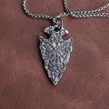 925 Sterling Silver Viking Vegvisir Arrowhead Pendant For Guidance Strength And Protection