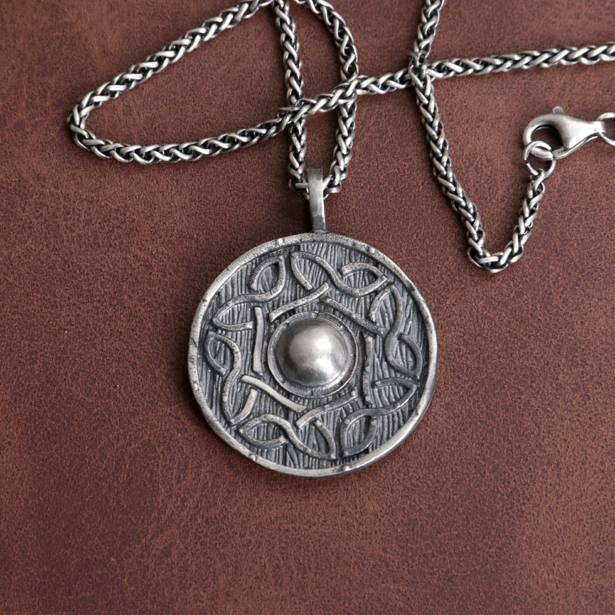 925 Sterling Silver Viking Shield Pendant Offering Rugged Strength And Timeless Style