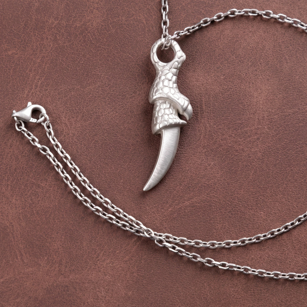 925 Sterling Silver Dragon Claw Pendant Necklace for Men, Durable Gothic Jewelry Gift