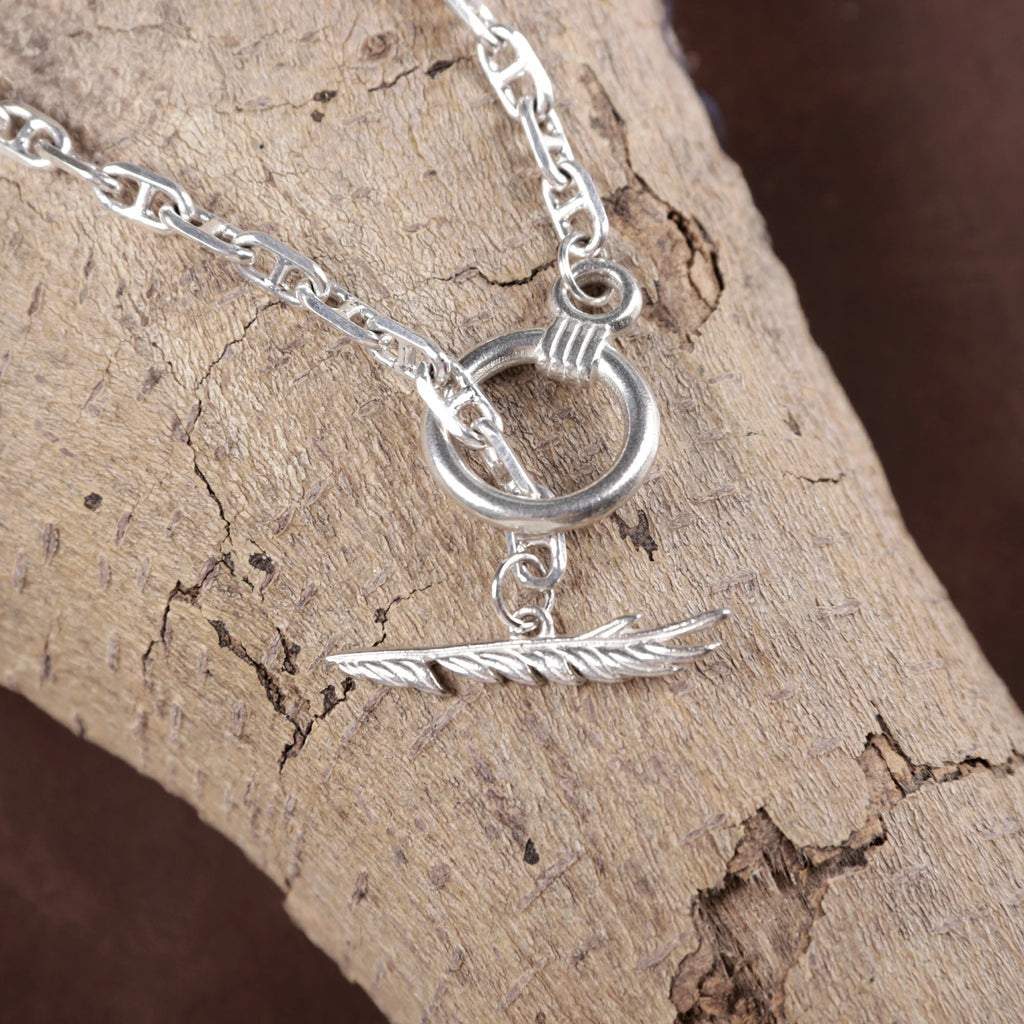 925 Sterling Silver Feather Clasp Anchor Chain Durable Bracelet Gift for Women