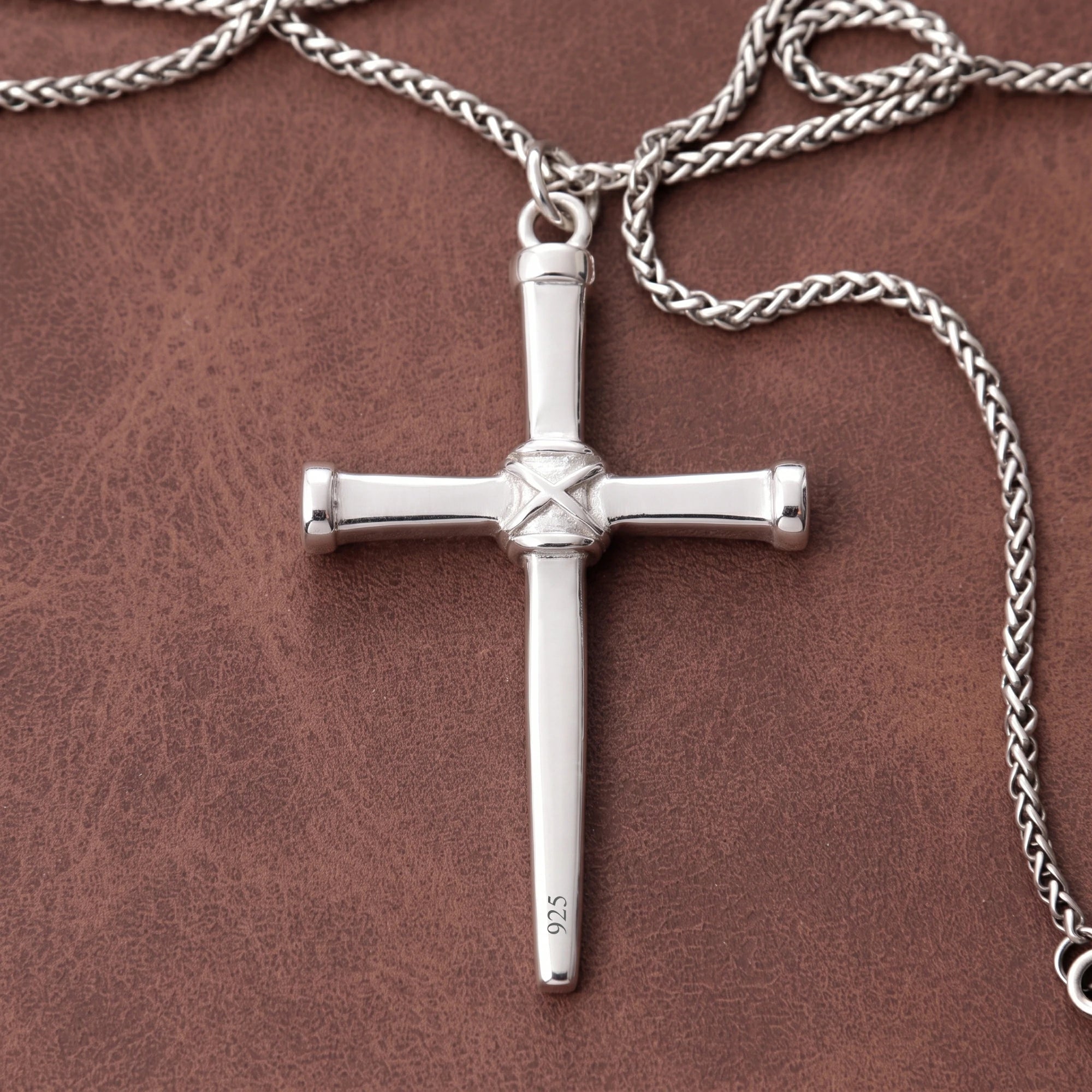 Sacred 925 Sterling Silver Wooden Beam Cross Pendant Protecting Your Faith and Soul