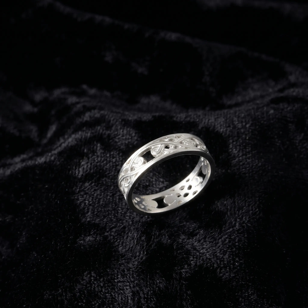 925 Sterling Silver Filigree Celtic Knot Ring for Women