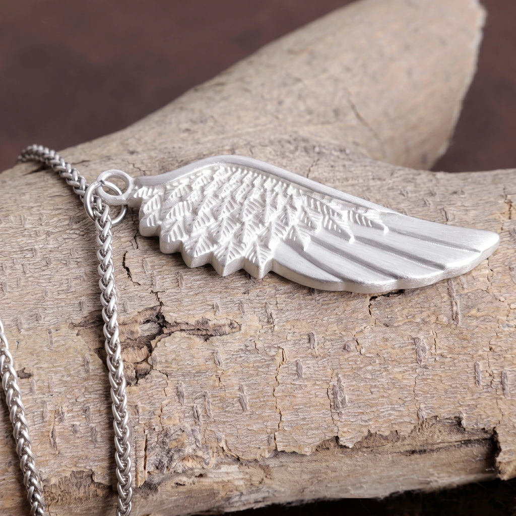 Custom 925 Sterling Silver Angel Wing Pendant Bringing Guardian Protection And Freedom