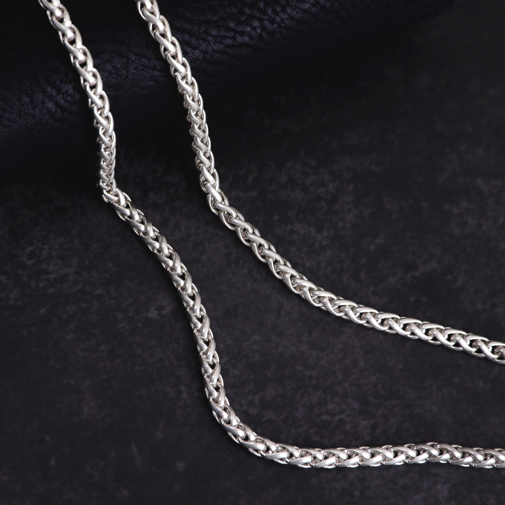 Men's 925 Sterling Silver Wheat Chain Necklace-Chunky Link