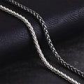 Men's 925 Sterling Silver Wheat Chain Necklace-Chunky Link