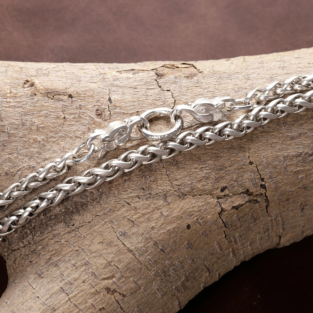 925 Sterling Silver Dragon Head Chopin Chain Durable Bracelet Gift for Him Her