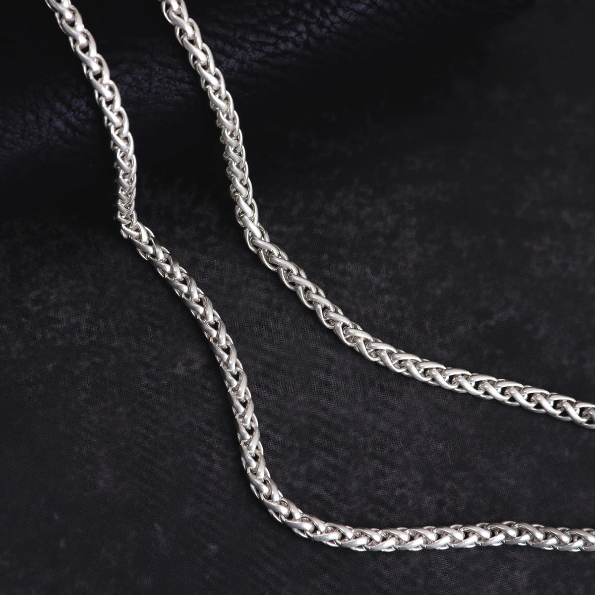 Men's 925 Sterling Silver Wheat Chain Necklace-Chunky Link