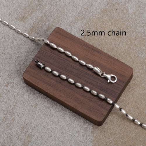 925 Sterling Silver Beach Vacation Rice Bead Anklet for Women
